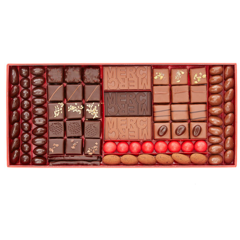 Coffret chocolat Merci - chocolat à offrir taille 4 / Remercier